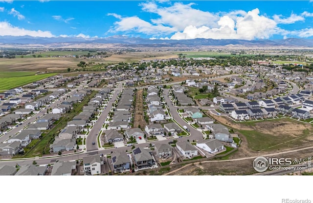 bird's eye view featuring a mountain view