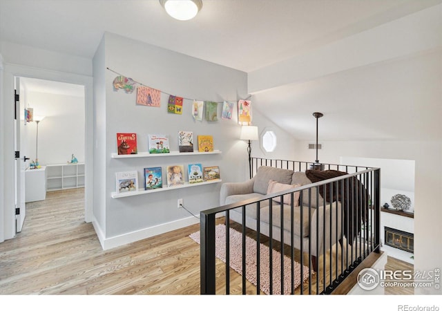 bedroom with wood-type flooring