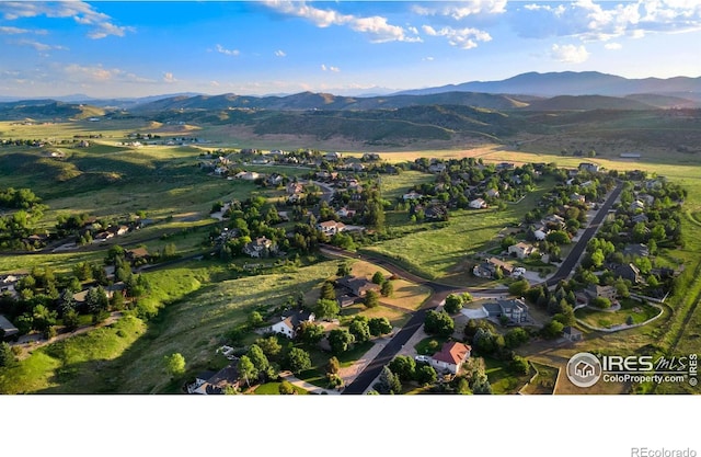 aerial view with a mountain view