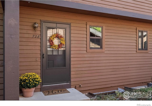 view of doorway to property