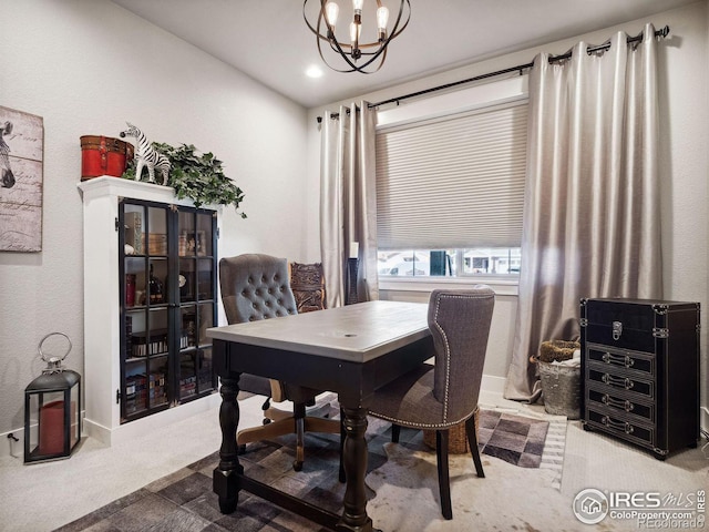 dining room with an inviting chandelier