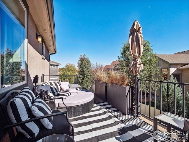 view of patio / terrace with a balcony