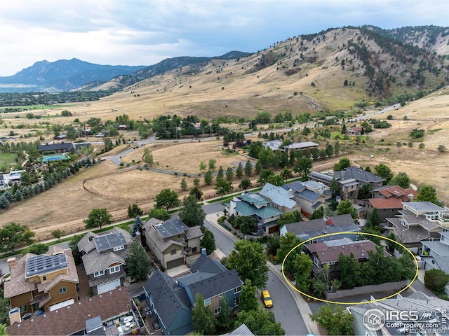 bird's eye view featuring a mountain view