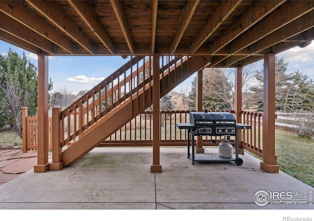 view of patio featuring grilling area