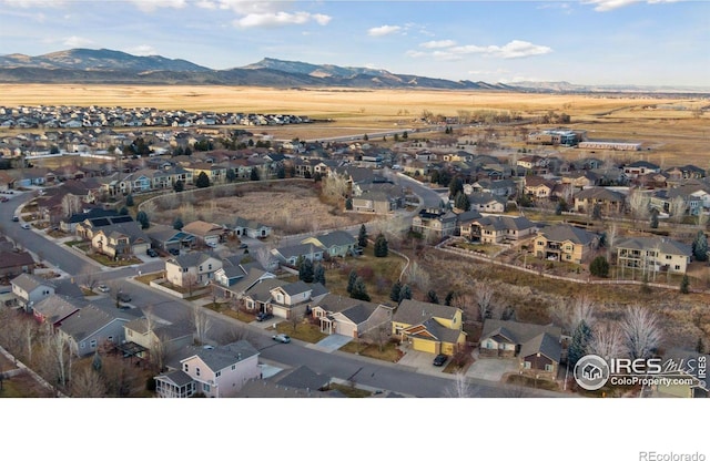 bird's eye view with a mountain view