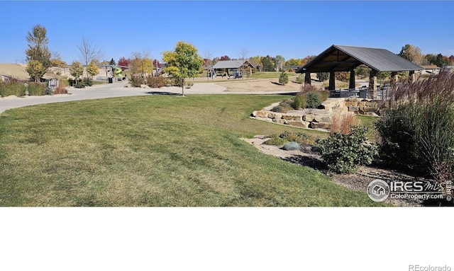 view of yard featuring a gazebo