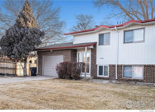 tri-level home featuring a garage