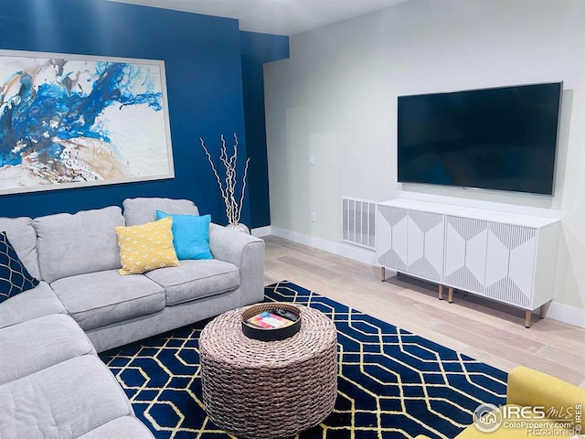 living room featuring hardwood / wood-style floors