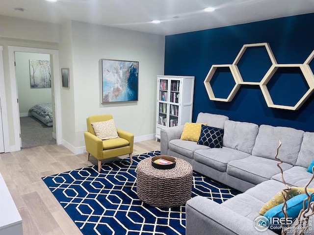 living room featuring hardwood / wood-style floors