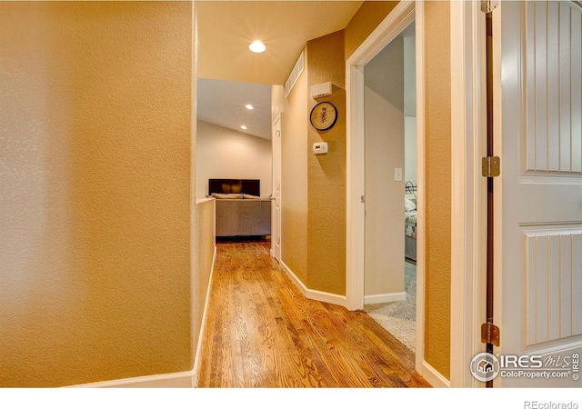 hall featuring light wood-type flooring