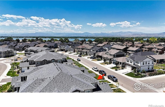 aerial view with a mountain view