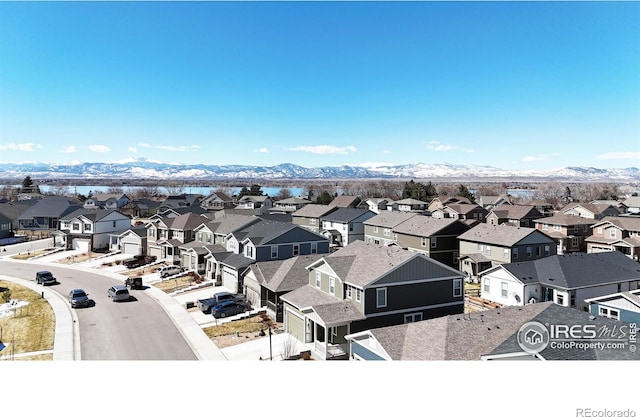 aerial view featuring a mountain view