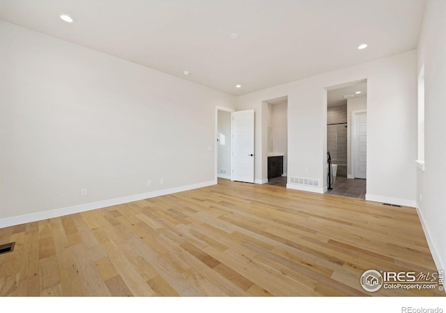 interior space with light hardwood / wood-style floors