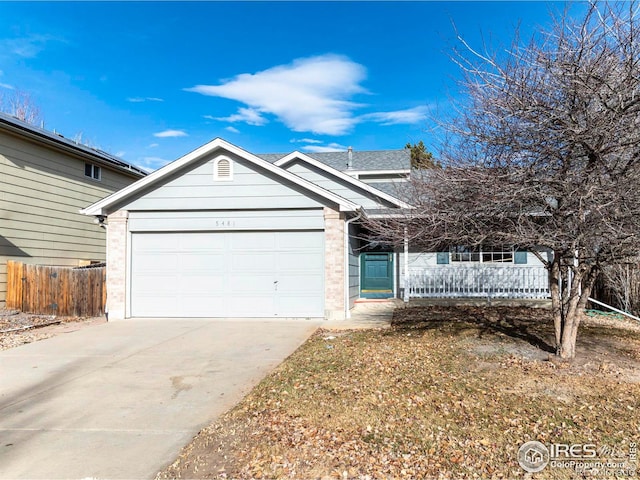 view of front of home featuring a garage