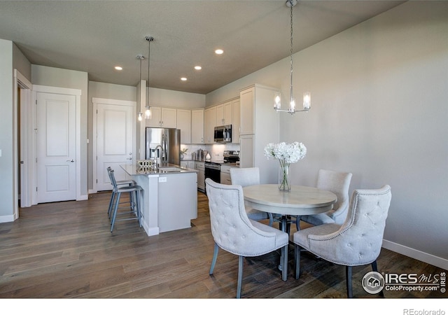 dining room featuring dark hardwood / wood-style floors