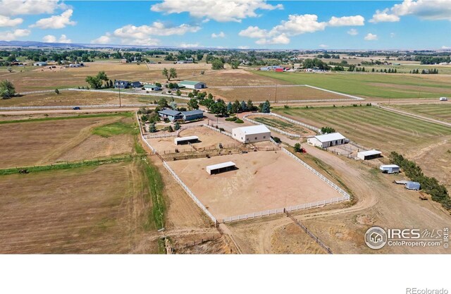 aerial view featuring a rural view