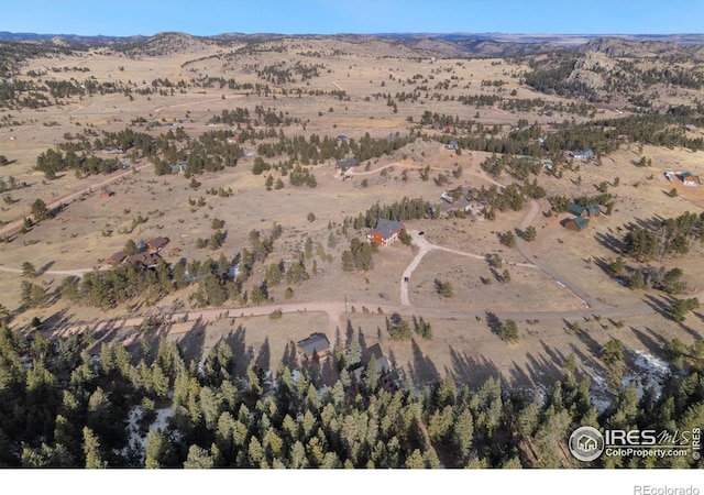 drone / aerial view with a mountain view