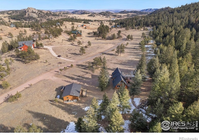 aerial view featuring a mountain view