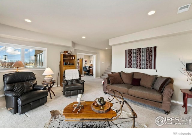 view of carpeted living room