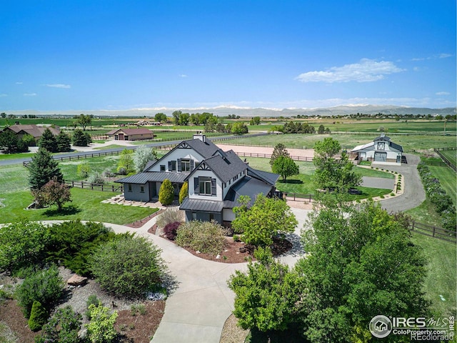 bird's eye view with a rural view