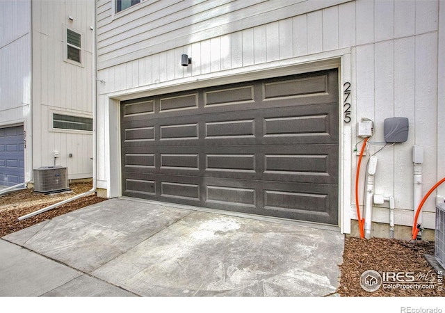 garage featuring central air condition unit