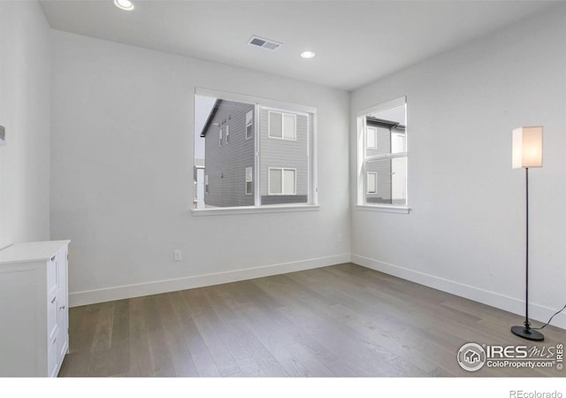 empty room featuring light wood-type flooring