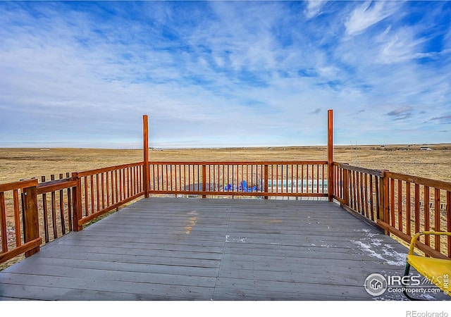 deck with a rural view