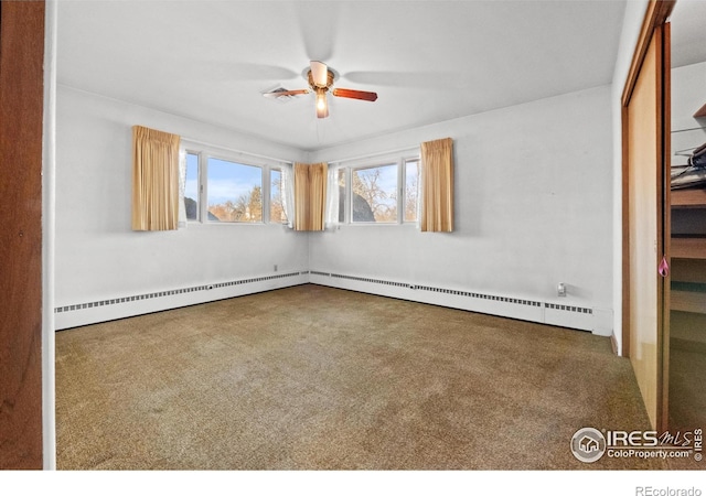 interior space with a wealth of natural light and ceiling fan