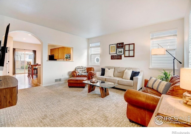 view of carpeted living room