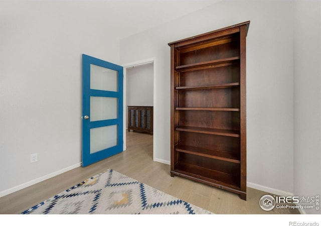 interior space with light hardwood / wood-style floors