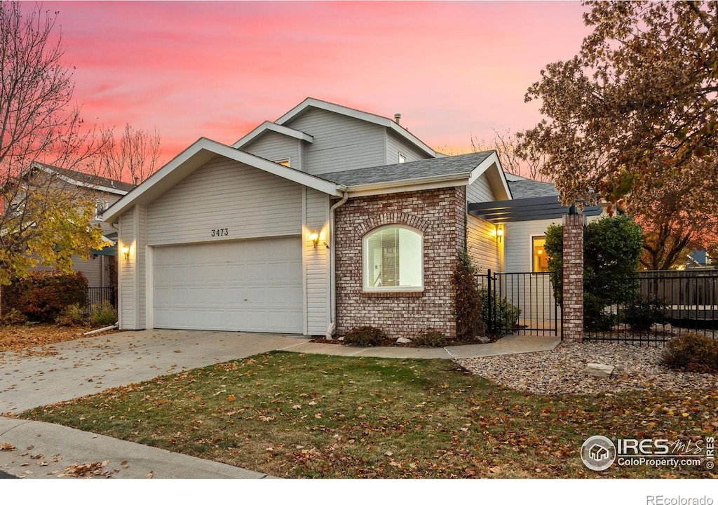 view of property with a garage