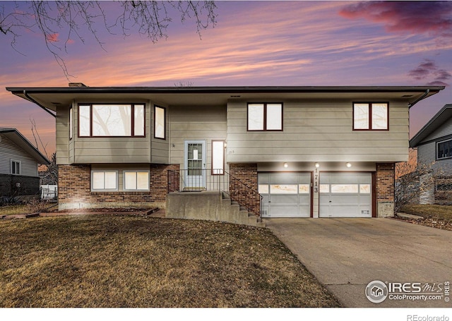 split foyer home with a garage