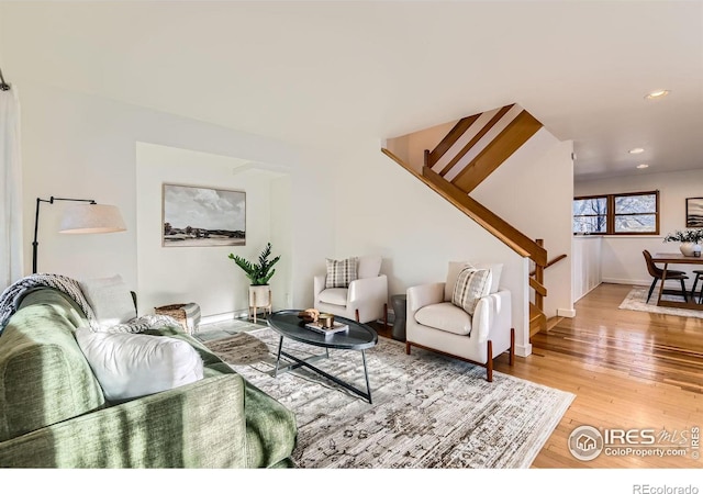 living room featuring hardwood / wood-style floors