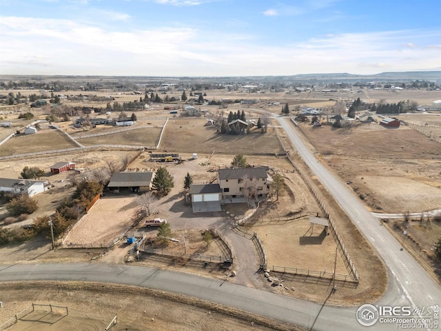 bird's eye view featuring a rural view