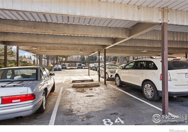 view of car parking with a carport