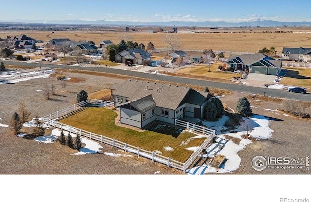 aerial view featuring a rural view