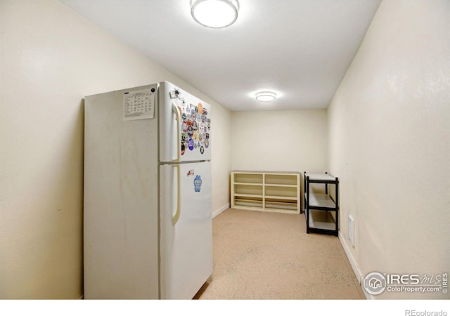 kitchen with white fridge