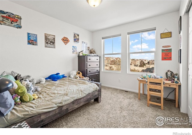 view of carpeted bedroom