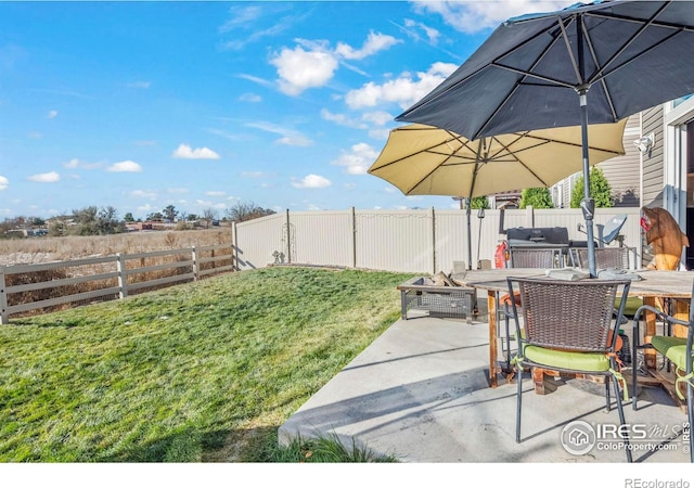 view of yard featuring a patio area