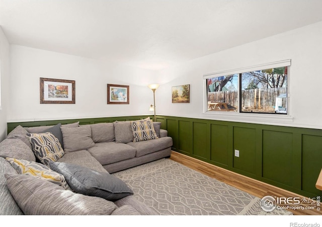 living room with light hardwood / wood-style floors