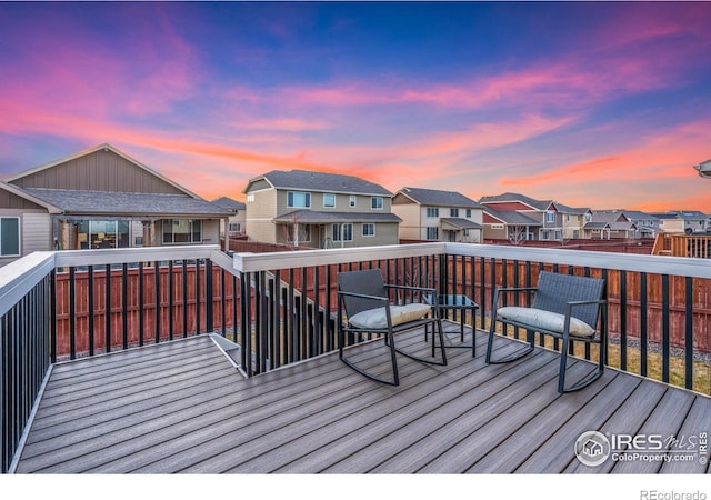 view of deck at dusk