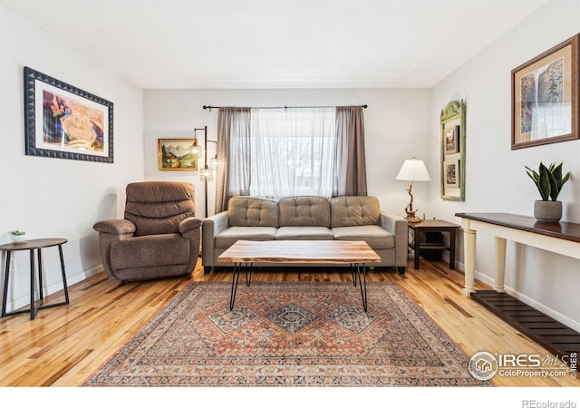 living room featuring hardwood / wood-style flooring