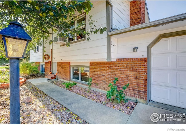 entrance to property with a garage