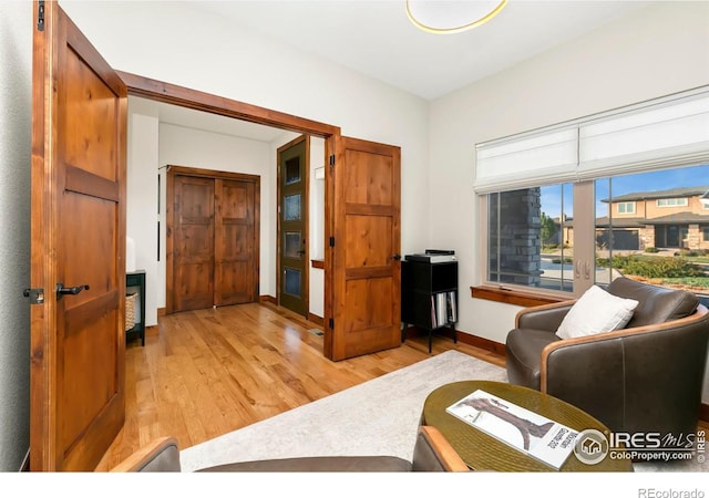 living room featuring light hardwood / wood-style floors