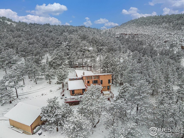 view of snowy aerial view