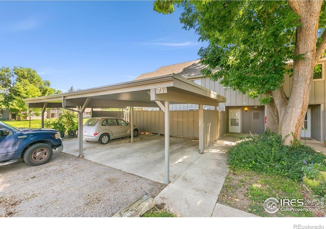 view of car parking with a carport