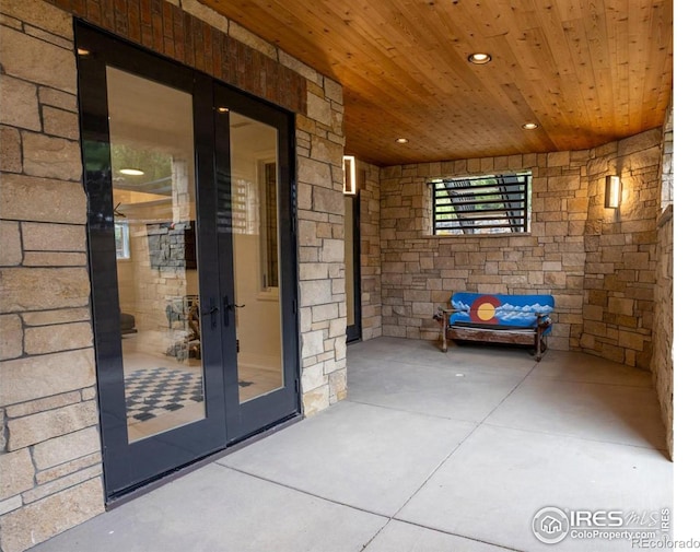 view of patio featuring french doors