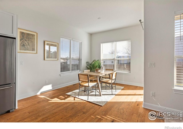 dining area featuring light hardwood / wood-style flooring