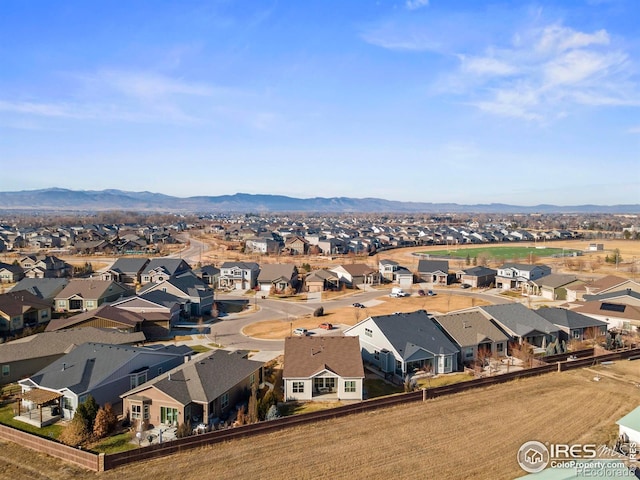 bird's eye view featuring a mountain view