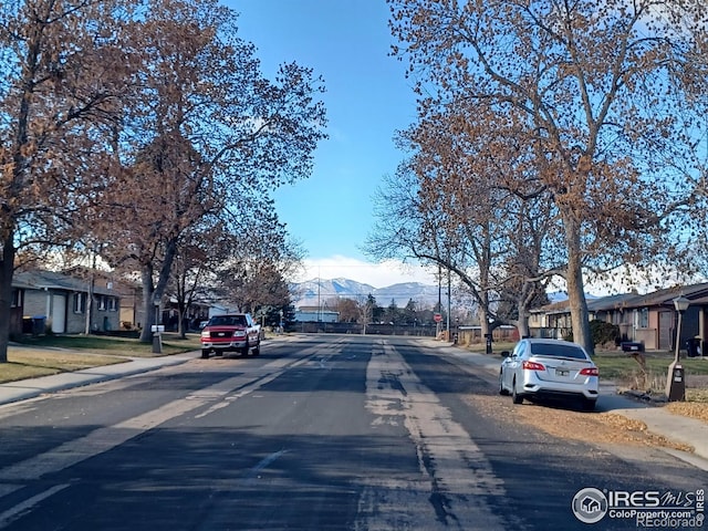 view of street featuring a mountain view